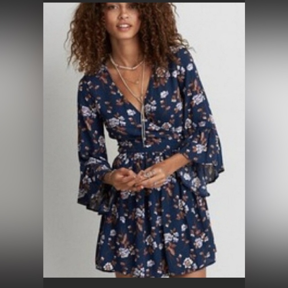 American Eagle Floral Wrap Dress